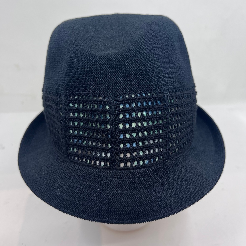 Kangol Lace Panel Duke Hat Women Large Black Knit Floral Silk Blend Vintage NWT